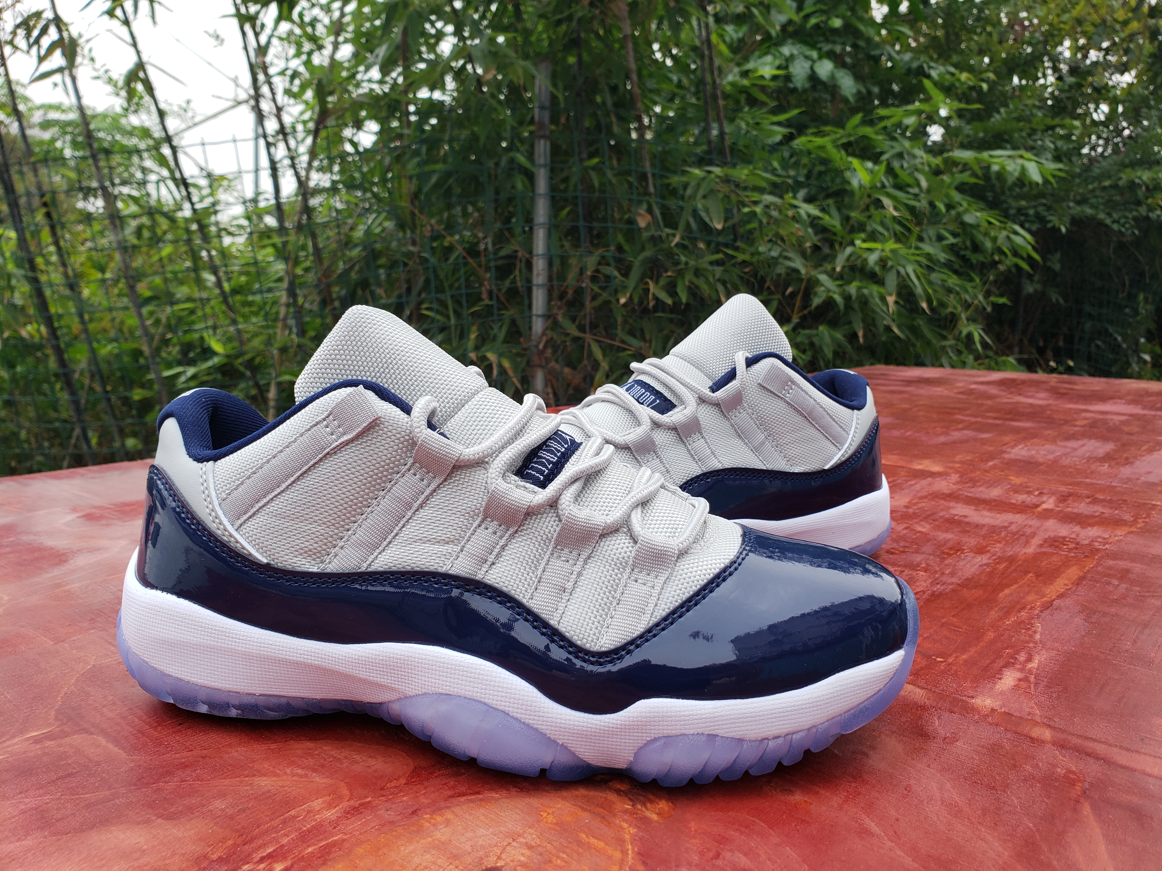 2020 Men Air Jordan 11 Low Navy Blue White Shoes